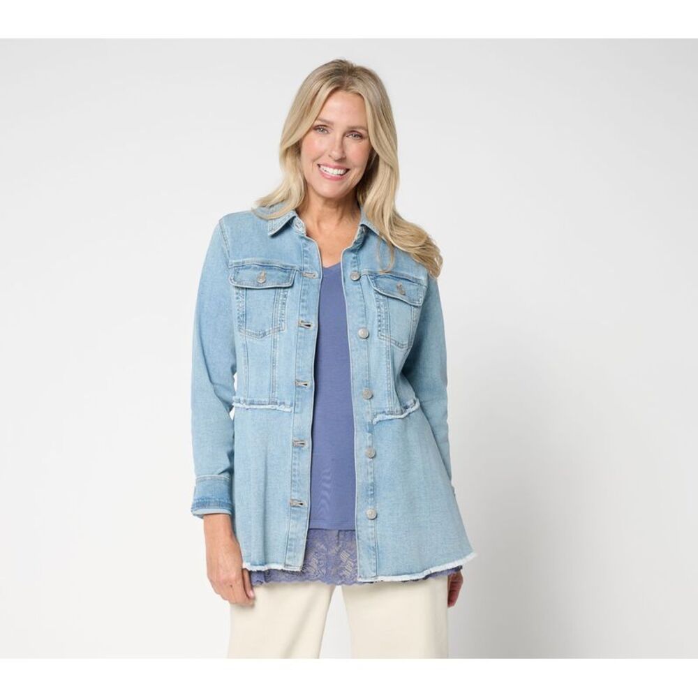 SUNNYLiFE Women's Petite Jacket PL Desert Wash Denim Medium Grey Heather A700498